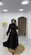 Esra Tesettür Abiye Elbise - Siyah