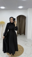 Esra Tesettür Abiye Elbise - Siyah