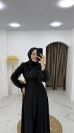 Esra Tesettür Abiye Elbise - Siyah