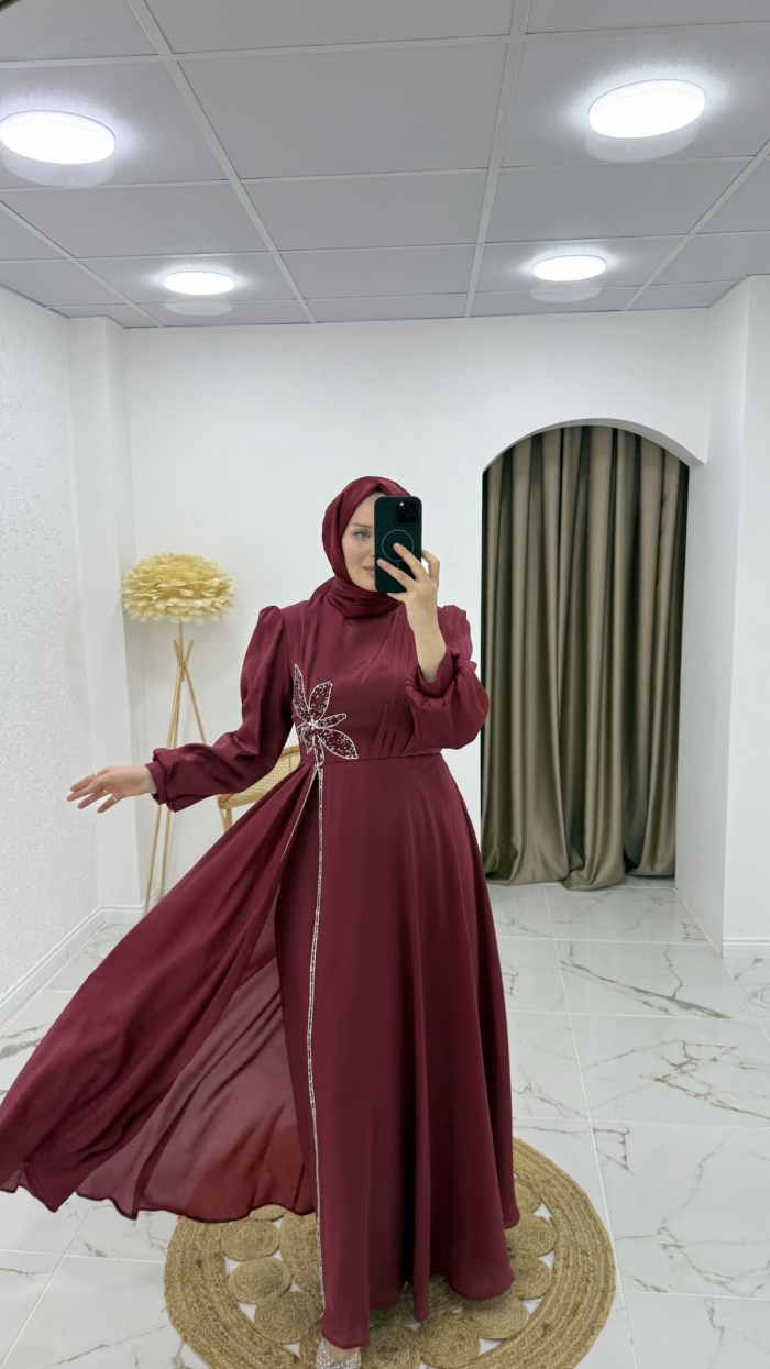 Zehra Abiye Elbise - Bordo