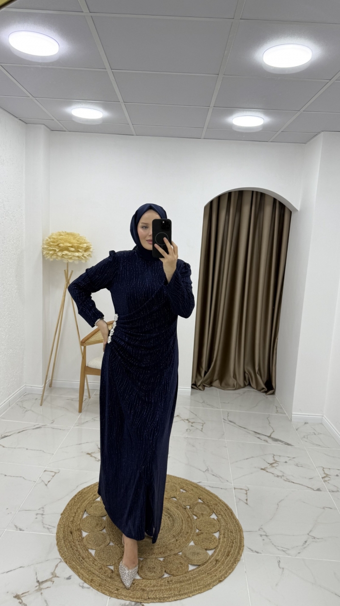 Neslişah Elbise - Lacivert