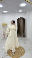 Burçak Abiye Elbise - Krem