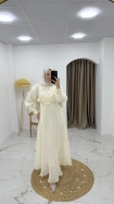 Burçak Abiye Elbise - Krem