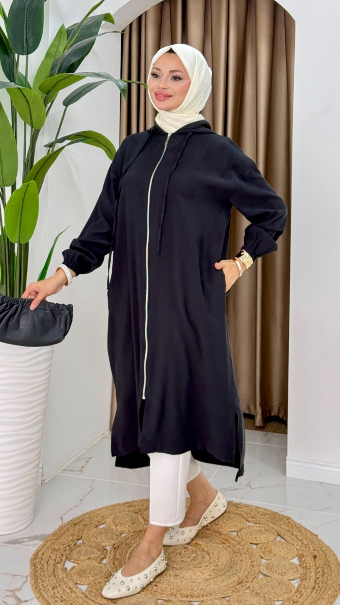 Berna Oversize Kap - Siyah