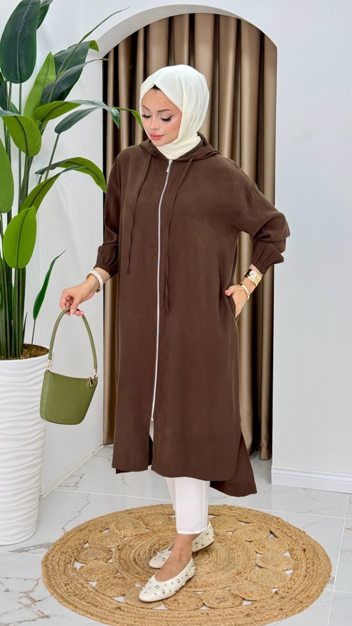 Berna Oversize Kap - Kahve