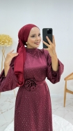 Kardelen Elbise - Bordo