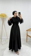 Esra Tesettür Abiye Elbise - Siyah
