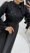Esra Tesettür Abiye Elbise - Siyah