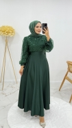 Esra Tesettür Abiye Elbise - Zümrüt