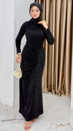 Asena Abiye Elbise - Siyah