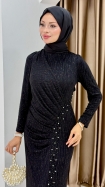 Asena Abiye Elbise - Siyah