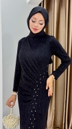 Asena Abiye Elbise - Siyah