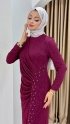Asena Abiye Elbise - Mürdüm