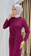 Asena Abiye Elbise - Mürdüm