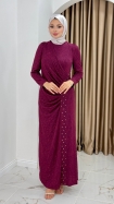 Asena Abiye Elbise - Mürdüm