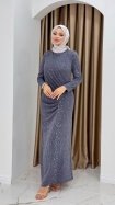 Asena Abiye Elbise - Gri