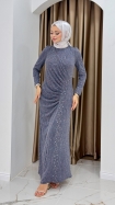 Asena Abiye Elbise - Gri