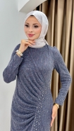 Asena Abiye Elbise - Gri