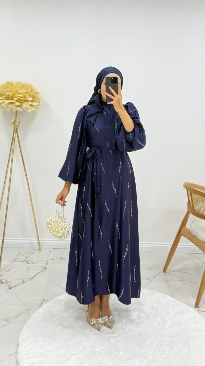 Billur Elbise - Lacivert