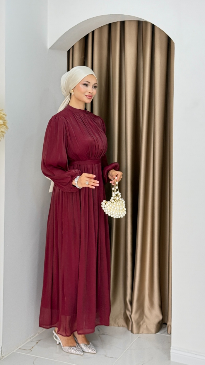 Yeni İmre Elbise - Bordo