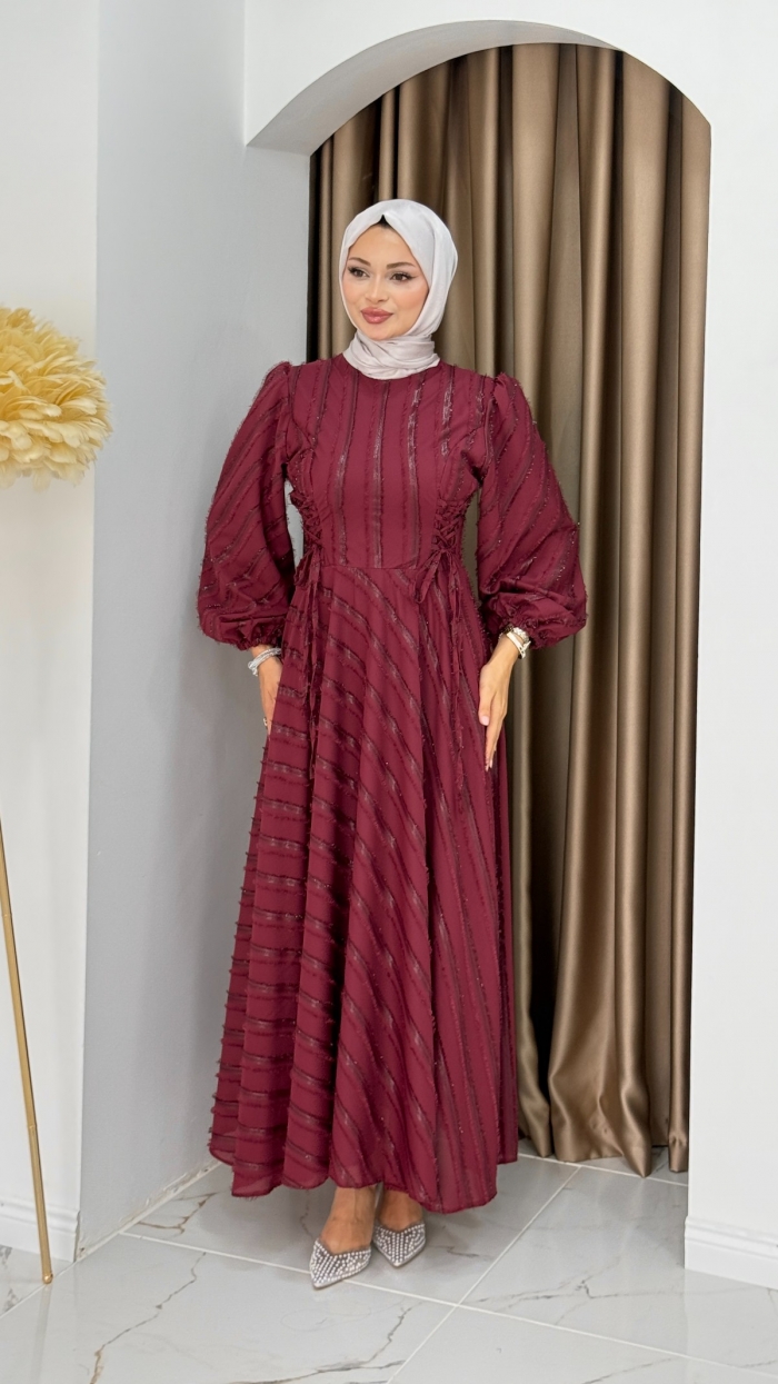 Mesia Elbise - Bordo