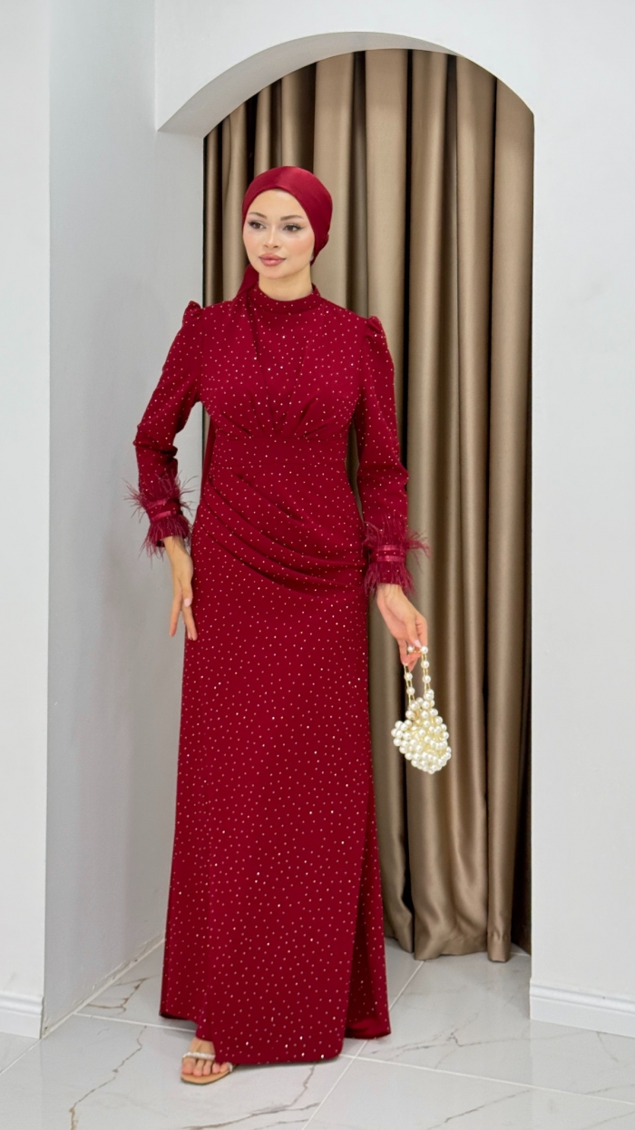 Elçin Abiye Elbise - Bordo