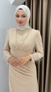 Elçin Abiye Elbise - Krem