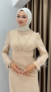 Elçin Abiye Elbise - Krem