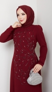 Nursema Elbise - Bordo
