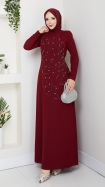 Nursema Elbise - Bordo