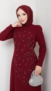 Nursema Elbise - Bordo