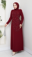 Nursema Elbise - Bordo