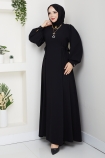 Nevra Tesettür Elbise - Siyah