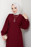 Nevra Tesettür Elbise - Bordo