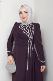 Leman Tesettür Abiye - Mürdüm