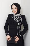 Leman Tesettür Abiye - Siyah