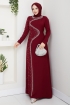 Dicle Tesettür Abiye Elbise - Bordo