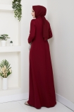 Dicle Tesettür Abiye Elbise - Bordo