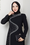 Dicle Tesettür Abiye Elbise - Siyah