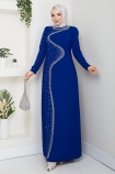 Dicle Tesettür Abiye Elbise - Saks