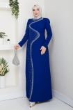 Dicle Tesettür Abiye Elbise - Saks