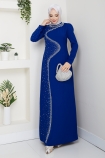 Dicle Tesettür Abiye Elbise - Saks