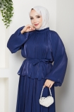 Sinem Tesettür Elbise - Lacivert