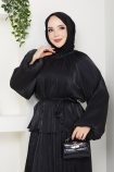 Sinem Tesettür Elbise - Siyah
