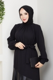 Betül Tesettür Elbise - Siyah