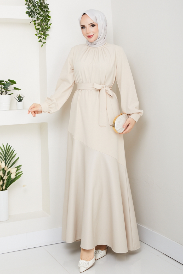 Betül Tesettür Elbise - Taş