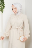 Betül Tesettür Elbise - Taş