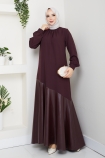 Betül Tesettür Elbise - Bordo