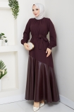 Betül Tesettür Elbise - Bordo