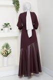 Betül Tesettür Elbise - Bordo